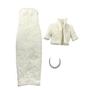 Franklin Mint Princess Diana 3-Piece White Pearl Dress Gown Crown Jacket